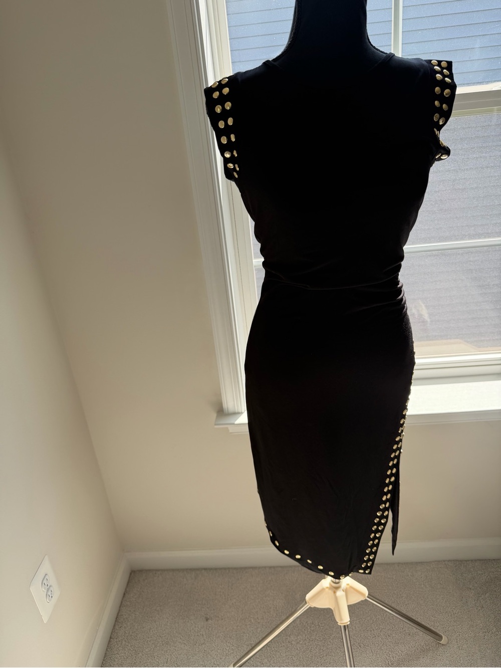 Michael Kors Black Studded Midi Dress XS - Picture 3 of 8